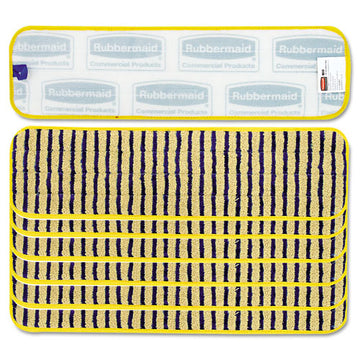 Rubbermaid® Commercial Microfiber Scrubber Pad, Vertical Polyprolene Stripes, 18", Yellow, 6-carton freeshipping - TVN Wholesale
